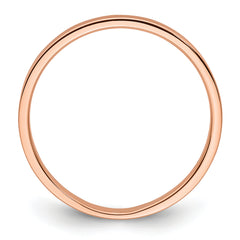 14k Rose Gold 2mm Lightweight Flat Wedding Band Size 9.5