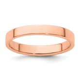 14k Rose Gold 3mm Lightweight Flat Wedding Band Size 9.5