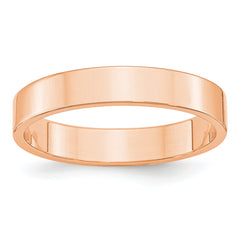 14k Rose Gold 4mm Lightweight Flat Wedding Band Size 9.5