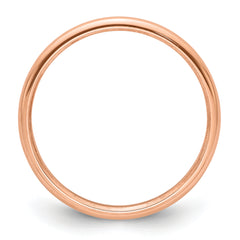 14k Rose Gold 2mm Half Round Wedding Band Size 9.5