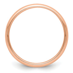 14k Rose Gold 3mm Half Round Wedding Band Size 9.5