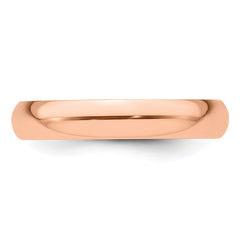 14k Rose Gold 4mm Half Round Wedding Band Size 9.5