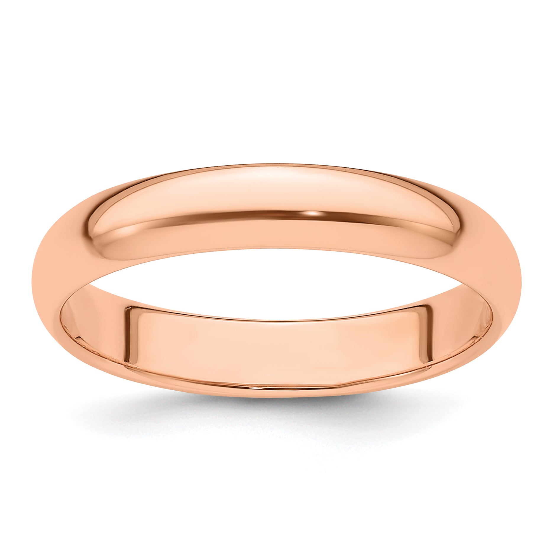 14k Rose Gold 4mm Half Round Wedding Band Size 9.5