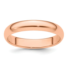 14k Rose Gold 4mm Half Round Wedding Band Size 9.5