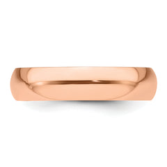 14k Rose Gold 5mm Half Round Wedding Band Size 9.5