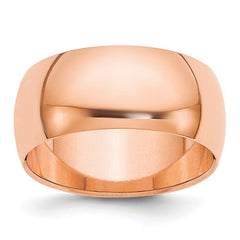 14k Rose Gold 8mm Half Round Wedding Band Size 9.5