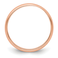 14k Rose Gold 3mm Lightweight Half Round Wedding Band Size 12.5