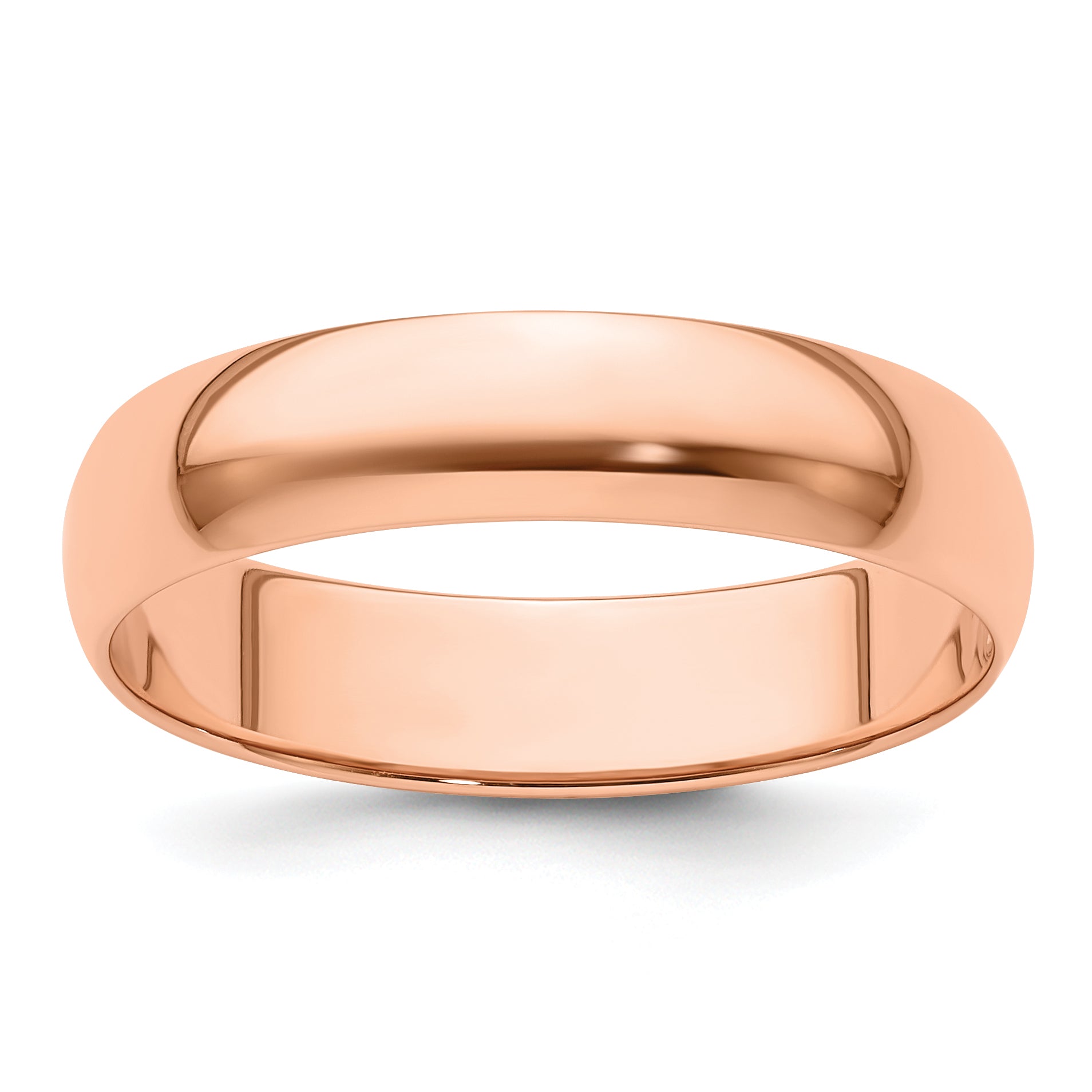 14k Rose Gold 5mm Lightweight Half Round Wedding Band Size 12.5