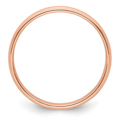 14k Rose Gold 4mm Milgrain Half Round Wedding Band Size 14