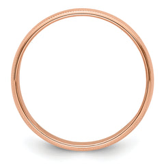 14k Rose Gold 6mm Milgrain Half-Round Wedding Band Size 9.5