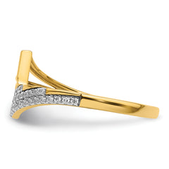 14K Polished Diamond Geometric Fashion Ring