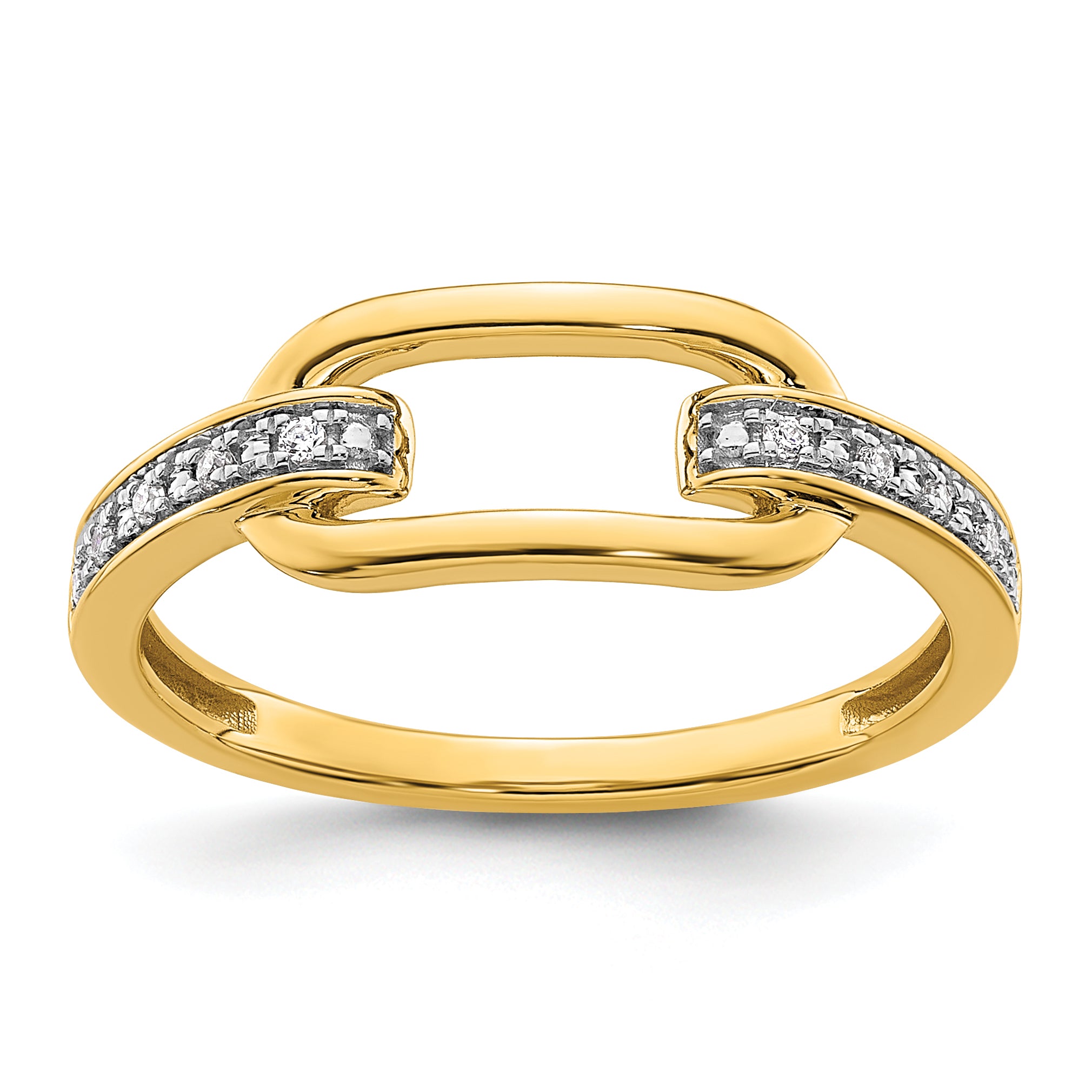 14K Polished Diamond Link Fashion Ring