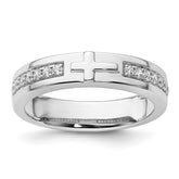 14k White Gold 1/4 carat Lab Grown Diamond VS/SI+ G+ Complete Men's Cross Band