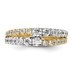 14k Two-tone 1 1/4 carat Lab Grown Diamond VS/SI+ G+ Complete Double Row Band