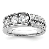 14K White Gold Lab Grown Diamond VS/SI+ G+ Complete Fancy Band