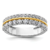 14k Two-tone 7/8 carat Lab Grown Diamond VS/SI+ G+ Complete Double Row Fashion Band