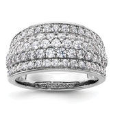 14k White Gold 1 3/4 carat Lab Grown Diamond VS/SI+ G+ Complete Fashion Layered Band