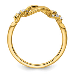 14K Polished Diamond Wavy Oval Fashion Ring