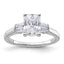 Radiant & Baguette Lab-Grown Diamond Three-Stone Engagement Ring in 14K White Gold (1 7/8 ct. tw.), Size 7 - Sophia Jewelers