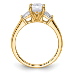 14k 1 7/8 carat Certified Lab Grown Diamond VS+ F+ Radiant with Tapered Baguette Complete Three Stone Engagement Ring