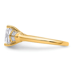 14k 1 7/8 carat Certified Lab Grown Diamond VS+ F+ Radiant with Tapered Baguette Complete Three Stone Engagement Ring