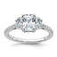 Radiant Half Moon Lab-Grown Three-Stone Ring in 14K White Gold (1 5/8 ct. tw.), Size 7 - Sophia Jewelers