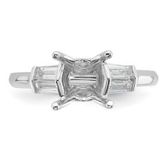 14k White Gold 2 carat Certified Lab Grown Diamond VS+ F+ Princess Complete Three Stone Engagement Ring