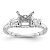 14k White Gold 2 carat Certified Lab Grown Diamond VS+ F+ Princess Complete Three Stone Engagement Ring