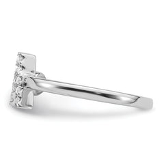 14k White Gold 1/6 carat Lab Grown Diamond VS/SI+ G+ Initial A Adjustable Ring