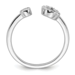 14k White Gold 1/5 carat Lab Grown Diamond VS/SI+ G+ Initial C Adjustable Ring