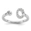 14k White Gold 1/5 carat Lab Grown Diamond VS/SI+ G+ Initial C Adjustable Ring