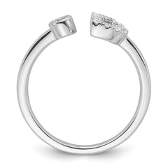 14k White Gold 1/5 carat Lab Grown Diamond VS/SI+ G+ Initial D Adjustable Ring