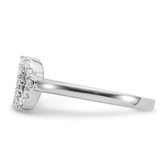 14k White Gold 1/5 carat Lab Grown Diamond VS/SI+ G+ Initial D Adjustable Ring