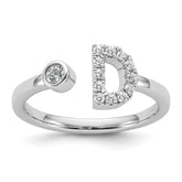 14k White Gold 1/5 carat Lab Grown Diamond VS/SI+ G+ Initial D Adjustable Ring