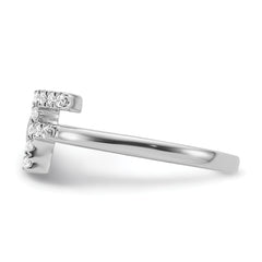 14k White Gold 1/6 carat Lab Grown Diamond VS/SI+ G+ Initial F Adjustable Ring