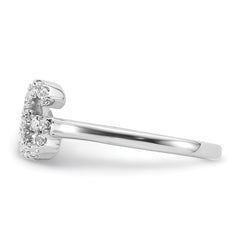 14k White Gold 1/5 carat Lab Grown Diamond VS/SI+ G+ Initial G Adjustable Ring