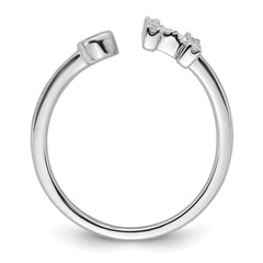 14k White Gold 1/5 carat Lab Grown Diamond VS/SI+ G+ Initial H Adjustable Ring