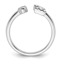 14k White Gold 1/6 carat Lab Grown Diamond VS/SI+ G+ Initial I Adjustable Ring