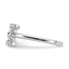 14k White Gold 1/6 carat Lab Grown Diamond VS/SI+ G+ Initial I Adjustable Ring