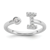 14k White Gold 1/6 carat Lab Grown Diamond VS/SI+ G+ Initial I Adjustable Ring