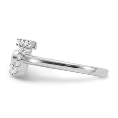 14k White Gold 1/6 carat Lab Grown Diamond VS/SI+ G+ Initial J Adjustable Ring