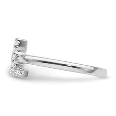 14k White Gold 1/8 carat Lab Grown Diamond VS/SI+ G+ Initial L Adjustable Ring