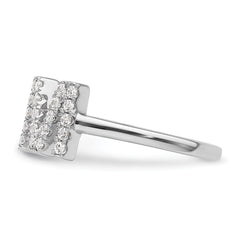 14k White Gold 1/4 carat Lab Grown Diamond VS/SI+ G+ Initial M Adjustable Ring