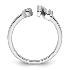 14k White Gold 1/5 carat Lab Grown Diamond VS/SI+ G+ Initial N Adjustable Ring