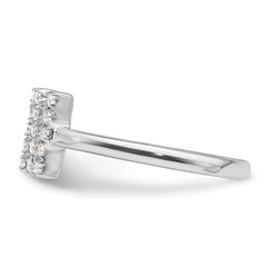 14k White Gold 1/5 carat Lab Grown Diamond VS/SI+ G+ Initial N Adjustable Ring
