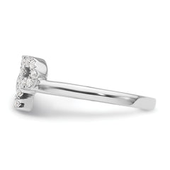 14k White Gold 1/6 carat Lab Grown Diamond VS/SI+ G+ Initial P Adjustable Ring