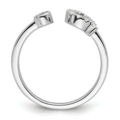 14k White Gold 1/5 carat Lab Grown Diamond VS/SI+ G+ Initial Q Adjustable Ring