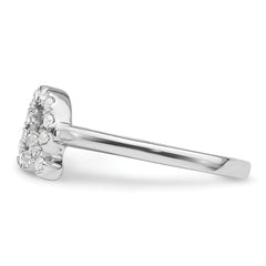 14k White Gold 1/5 carat Lab Grown Diamond VS/SI+ G+ Initial Q Adjustable Ring