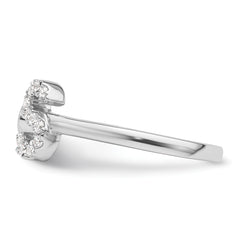 14k White Gold 1/6 carat Lab Grown Diamond VS/SI+ G+ Initial S Adjustable Ring