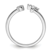 14k White Gold 1/6 carat Lab Grown Diamond VS/SI+ G+ Initial T Adjustable Ring